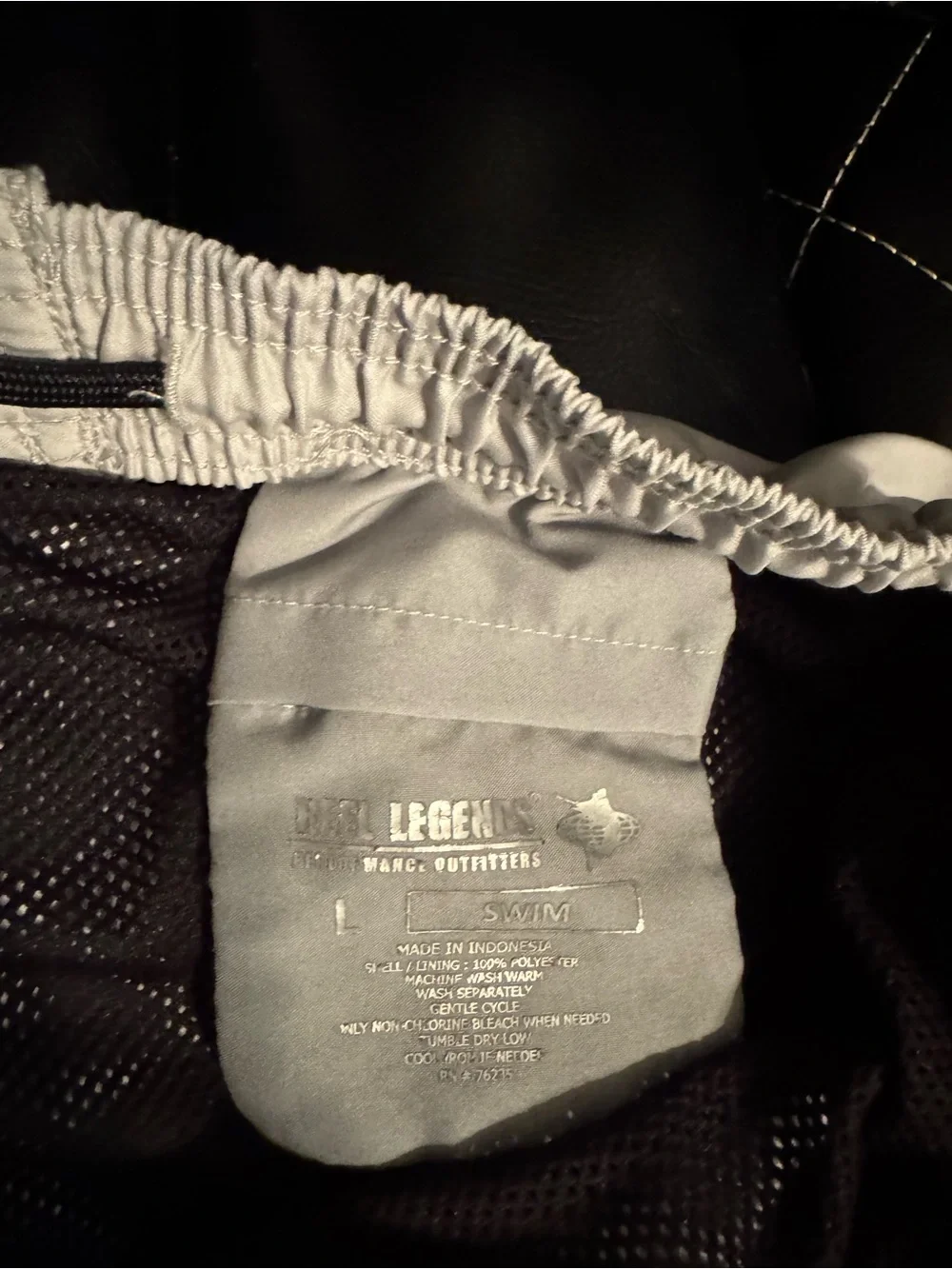 Reel Legends Grey and Black Swim Trunks